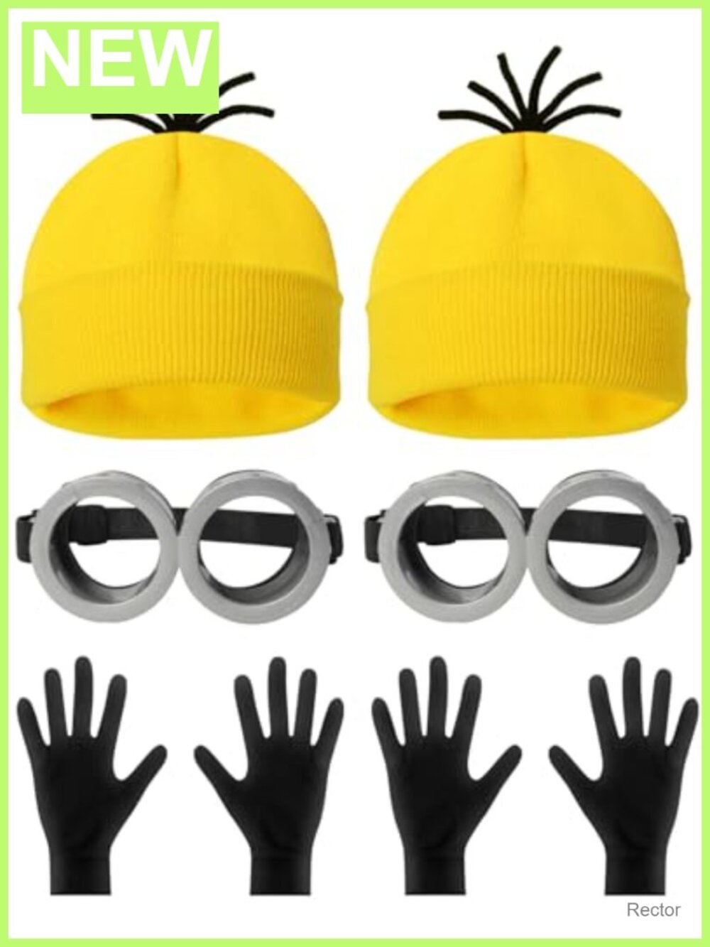 Halloween Costume Accessory Set Beanie Goggles Gloves Cosplay Party